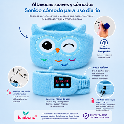 Luniband® | Banda con Auriculares Suaves para Niños