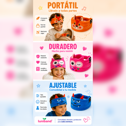 Luniband® | Banda con Auriculares Suaves para Niños