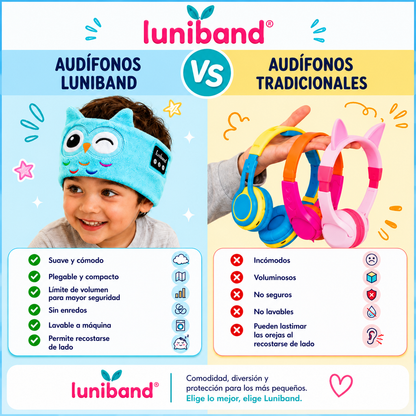 Luniband® | Banda con Auriculares Suaves para Niños